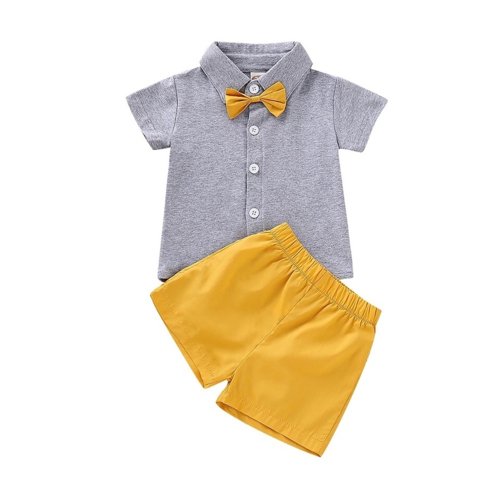 Little Gentlemen Button-down Shirt and Shorts Set